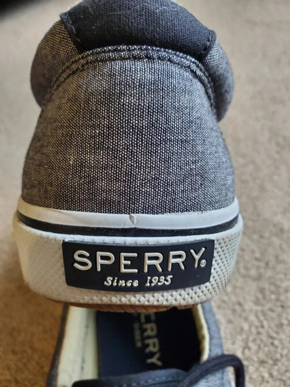 Sperry Top‑Sider STS13147 Grey Canvas Boat Shoes Men’s 10